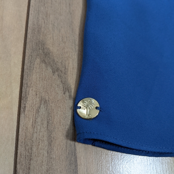 EUC! Lilly Pulitzer Lileeze Florin Reversible Top Deep Indigo Joy Ride Size XS - Picture 10 of 11